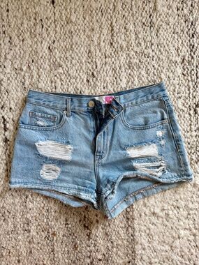 Juicy Couture Light Wash Distressed Denim Shorts